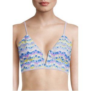 Time and Tru Wave V-wired Print Swim Top Plus Size 3X (24W-26W) Multicolor